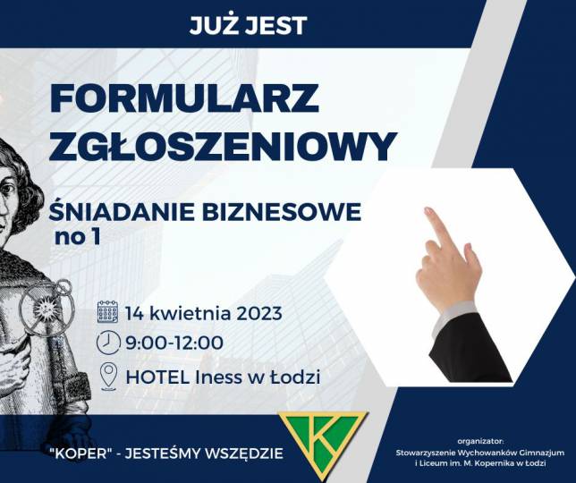 Formularz zgłoszeniowy na ŚNIADANIE BIZNESOWE Kopra